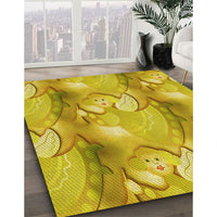 Patterned Yellow Rug, pat3089yw
