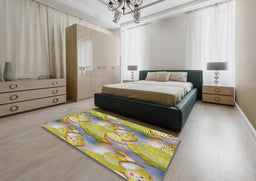 Patterned Brown Novelty Rug in a Bedroom, pat3089