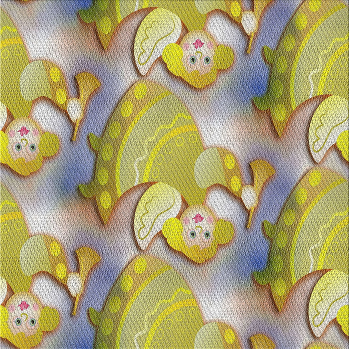 Square Patterned Brown Novelty Rug, pat3089