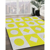 Patterned Olive Green Novelty Rug, pat308