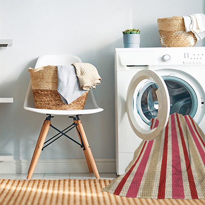 Machine Washable Transitional Red Rug in a Washing Machine, wshpat309brn