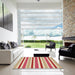 Square Patterned Red Rug in a Living Room, pat309brn