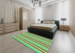 Patterned Jade Green Rug in a Bedroom, pat309grn