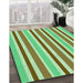 Machine Washable Transitional Jade Green Rug in a Family Room, wshpat309grn