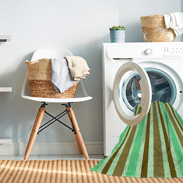 Machine Washable Transitional Jade Green Rug in a Washing Machine, wshpat309grn