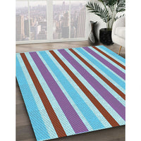 Patterned French Lilac Purple Rug, pat309lblu