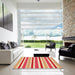 Square Patterned Yellow Rug in a Living Room, pat309org