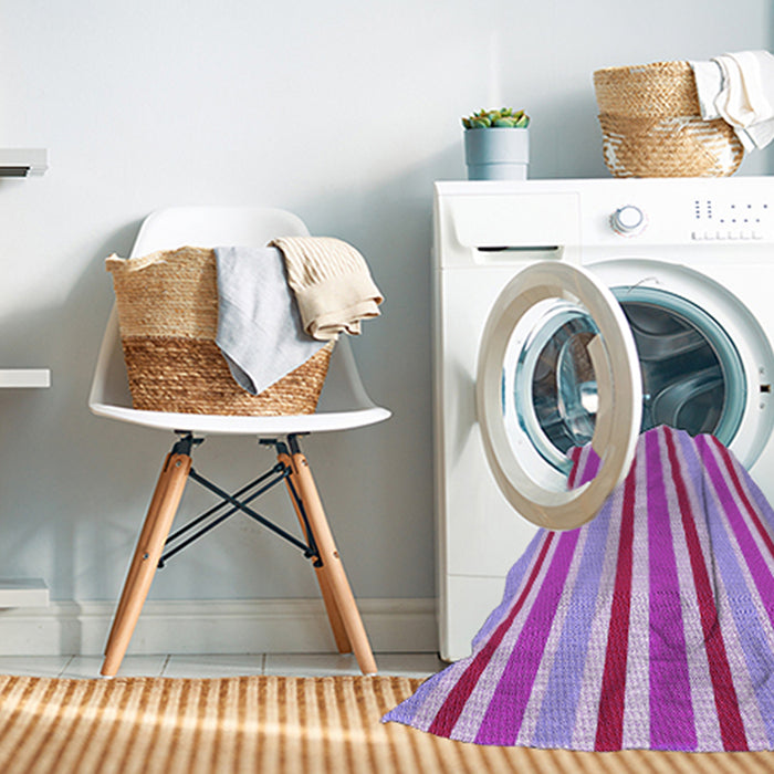 Machine Washable Transitional Neon Pink Rug in a Washing Machine, wshpat309pur