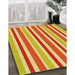 Patterned Orange Red Orange Rug in Family Room, pat309yw