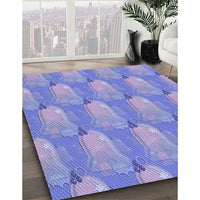 Patterned Purple Mimosa Purple Rug, pat3090blu