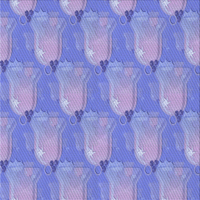 Round Patterned Purple Mimosa Purple Rug, pat3090blu