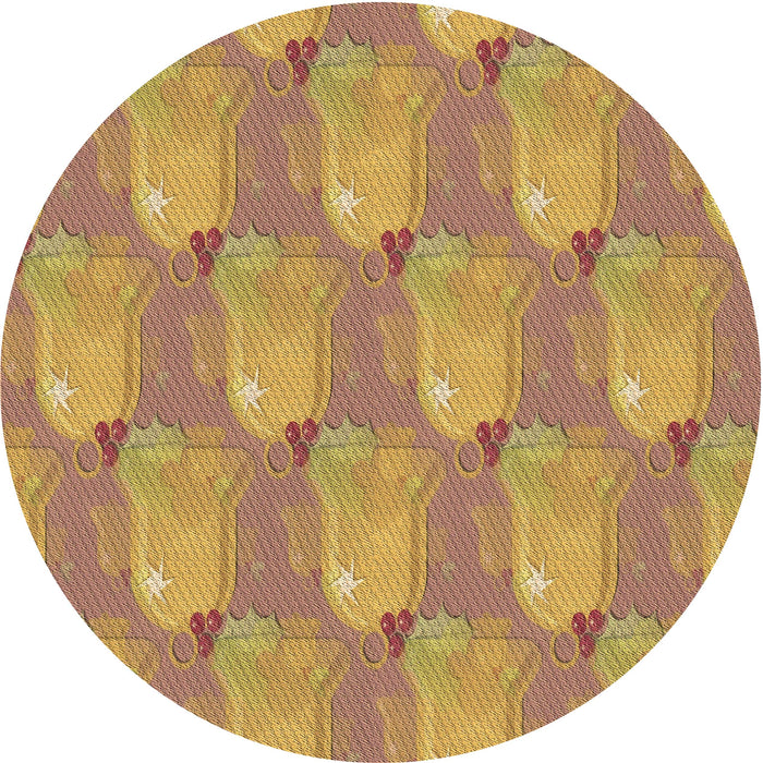 Square Machine Washable Transitional Yellow Rug in a Living Room, wshpat3090brn