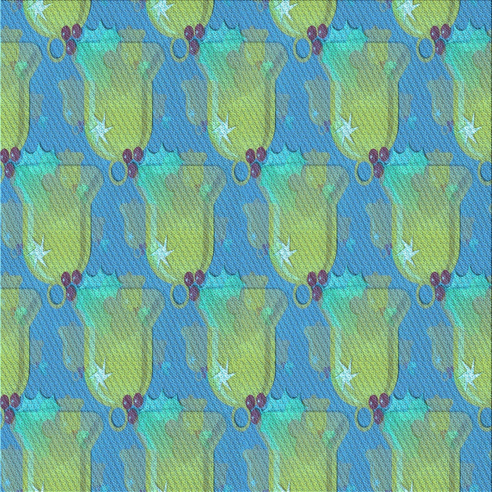 Round Machine Washable Transitional Deep-Sea Green Rug, wshpat3090lblu