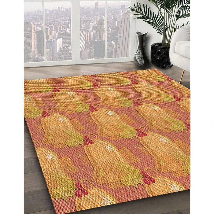 Machine Washable Transitional Orange Red Orange Rug in a Family Room, wshpat3090org
