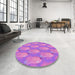 Round Patterned Violet Purple Rug in a Office, pat3090pur