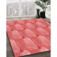 Patterned Ruby Red Rug, pat3090rd