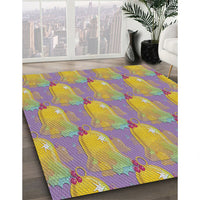 Patterned Mauve Taupe Purple Novelty Rug, pat3090