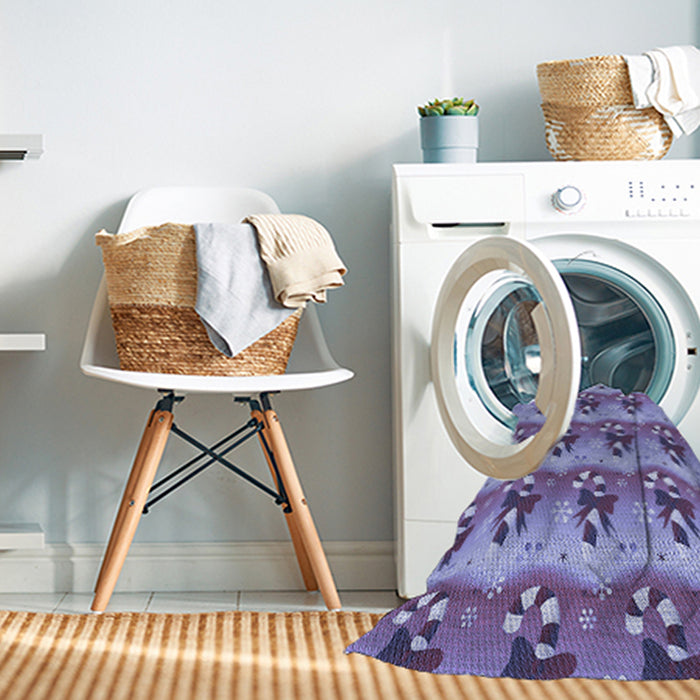 Machine Washable Transitional Purple Mimosa Purple Rug in a Washing Machine, wshpat3091blu