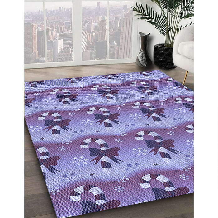 Machine Washable Transitional Purple Mimosa Purple Rug in a Family Room, wshpat3091blu