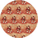 Square Patterned Orange Rug, pat3091brn