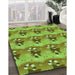 Machine Washable Transitional Olive Green Rug in a Family Room, wshpat3091grn