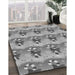 Patterned Cloud Gray Rug in Family Room, pat3091gry