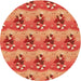 Square Patterned Neon Red Rug, pat3091org
