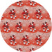 Square Machine Washable Transitional Red Rug, wshpat3091