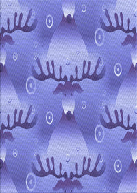 Machine Washable Transitional Purple Mimosa Purple Rug, wshpat3092blu