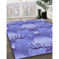 Patterned Purple Mimosa Purple Rug, pat3092blu