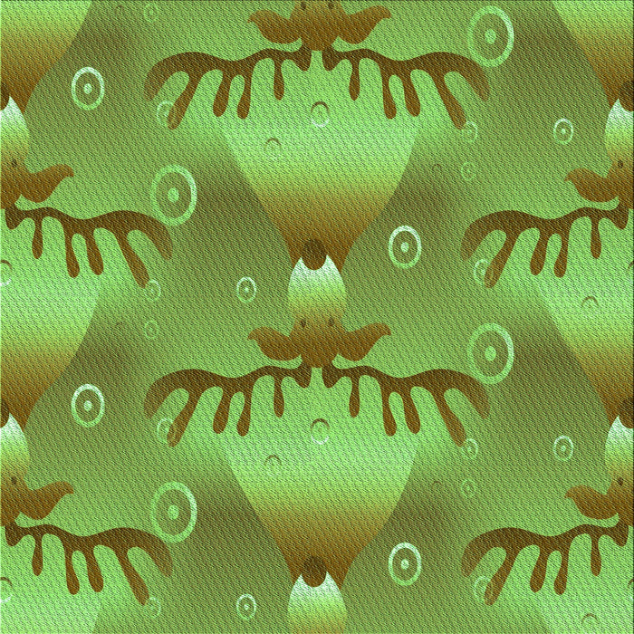 Round Machine Washable Transitional Green Rug, wshpat3092grn