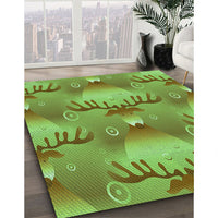 Patterned Green Rug, pat3092grn