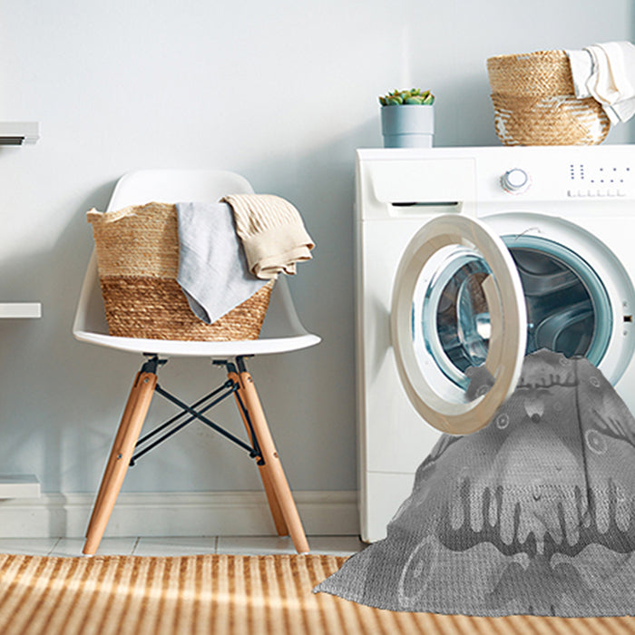 Machine Washable Transitional Cloud Gray Rug in a Washing Machine, wshpat3092gry