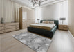 Patterned Cloud Gray Rug in a Bedroom, pat3092gry