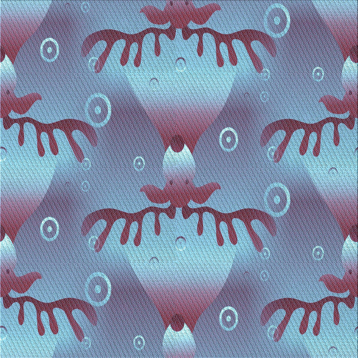 Round Patterned Crystal Blue Rug, pat3092lblu