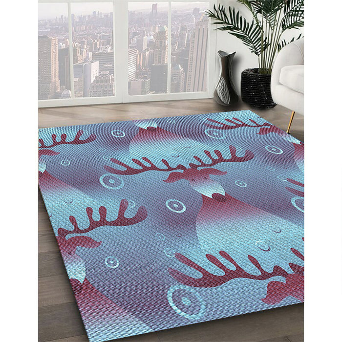 Machine Washable Transitional Crystal Blue Rug in a Family Room, wshpat3092lblu