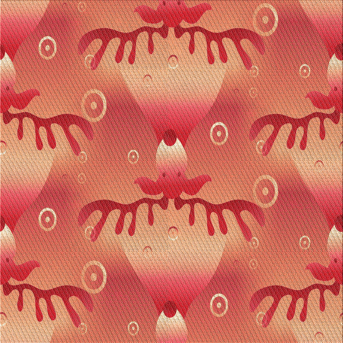 Round Patterned Orange Rug, pat3092org