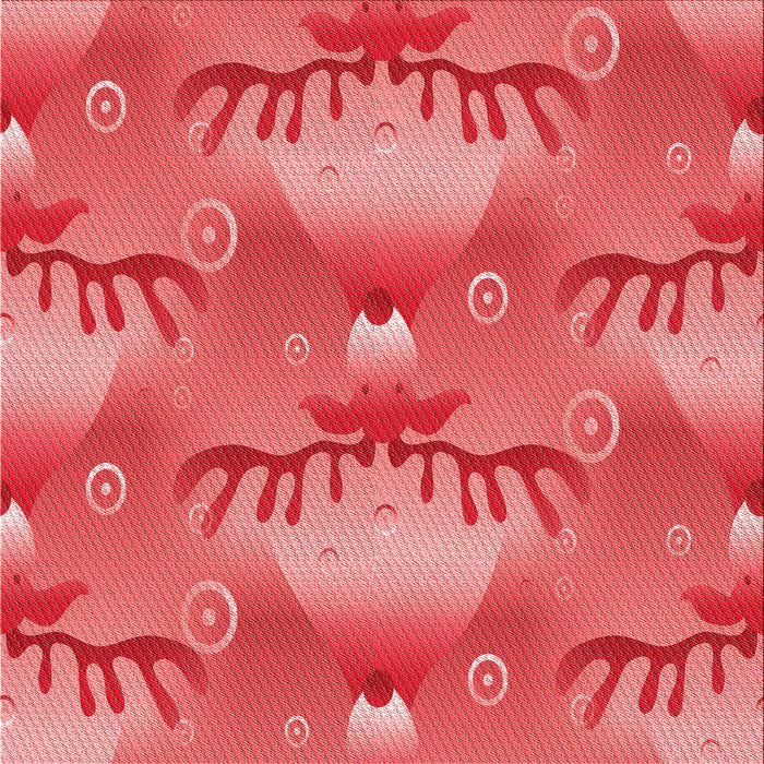 Round Patterned Red Rug, pat3092rd