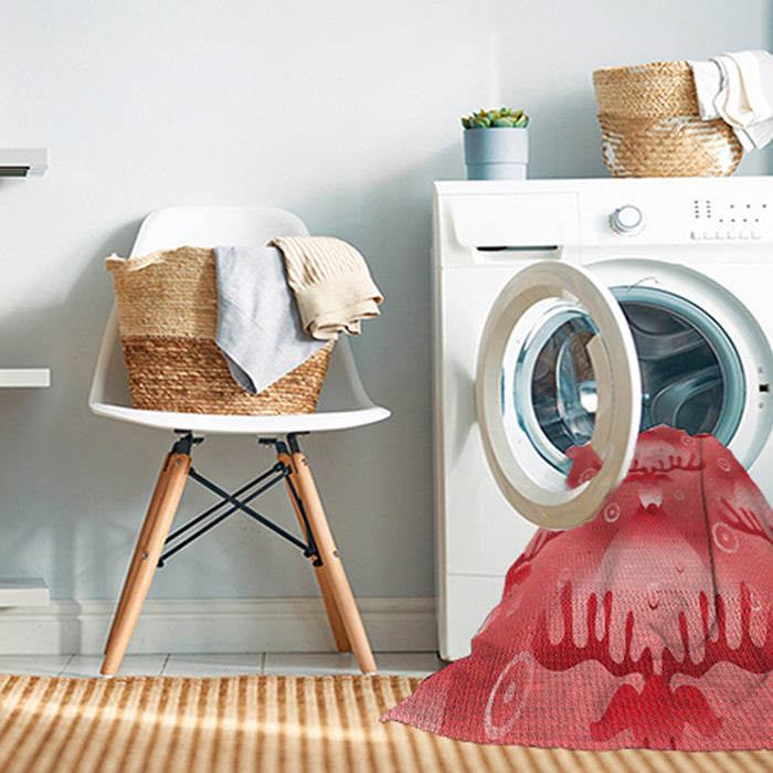 Machine Washable Transitional Red Rug in a Washing Machine, wshpat3092rd