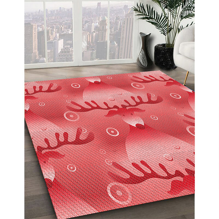 Machine Washable Transitional Red Rug in a Family Room, wshpat3092rd