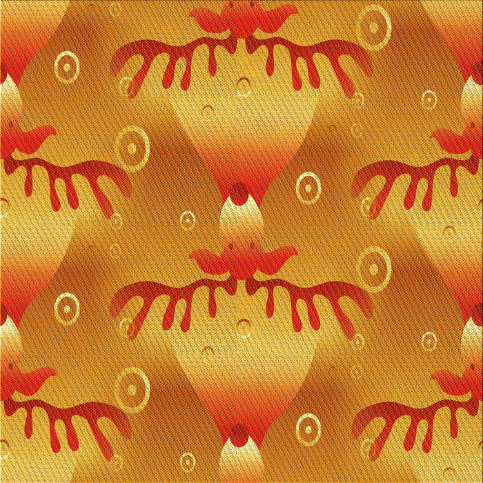 Round Patterned Orange Red Orange Rug, pat3092yw