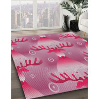 Patterned Pink Novelty Rug, pat3092