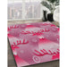Machine Washable Transitional Cadillac Pink Rug in a Family Room, wshpat3092