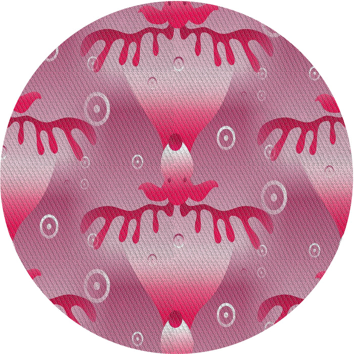 Sideview of Patterned Pink Novelty Rug, pat3092