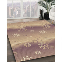 Patterned Dark Almond Brown Rug, pat3093brn