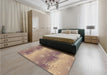 Patterned Dark Almond Brown Rug in a Bedroom, pat3093brn