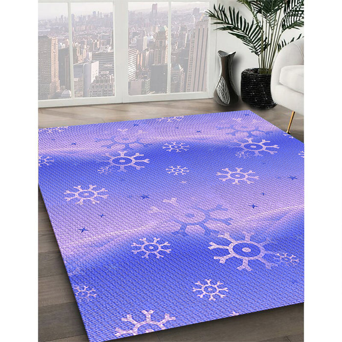Patterned Purple Mimosa Purple Rug in Family Room, pat3093pur