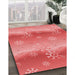 Machine Washable Transitional Ruby Red Rug in a Family Room, wshpat3093rd