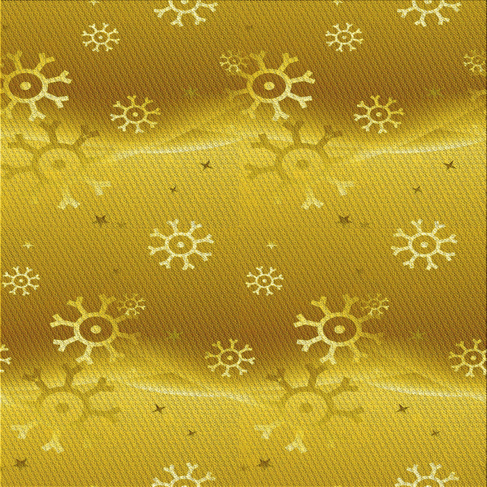 Round Patterned Deep Yellow Rug, pat3093yw