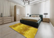 Patterned Deep Yellow Rug in a Bedroom, pat3093yw